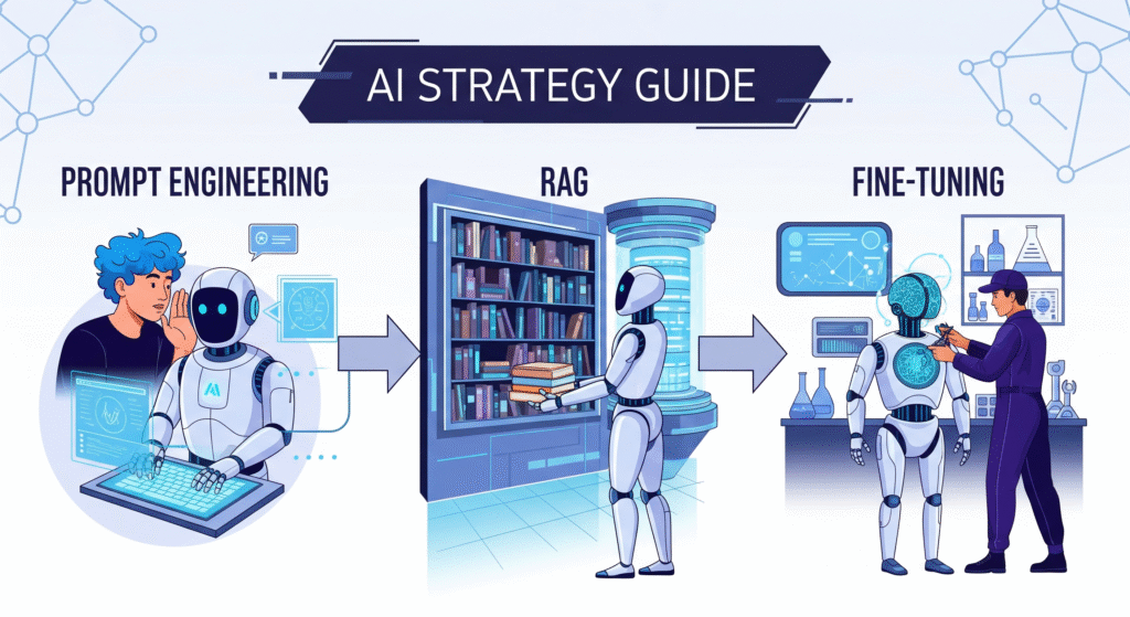 AI Techniques Guide: Understanding Prompt Engineering vs RAG vs Fine-tuning